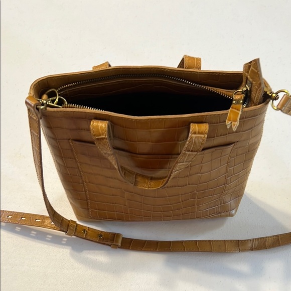 MADEWELL‎ Elegant Tan Crocodile-Embossed Women's Bag PRE-OWNED - Picture 5 of 12